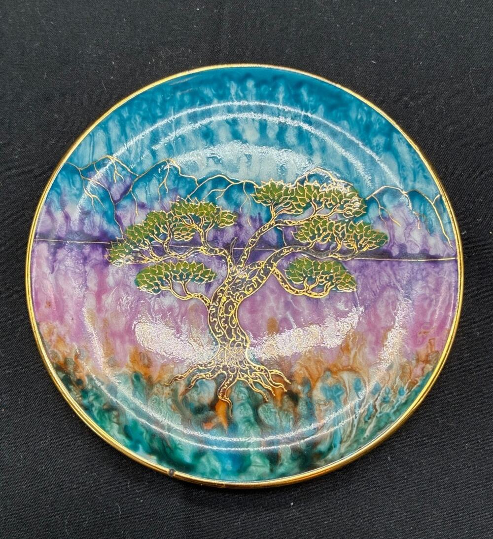 Zvezdin's Workshop Tree of Life Trinket Dish Handmade Artisan Pottery Bowl